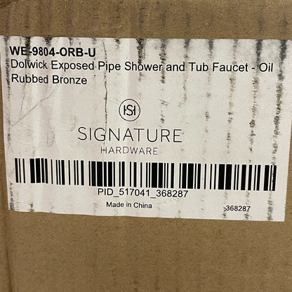 Signature Hardware Dolwick Exposed Pipe Shower and Tub Faucet -Oil Rubbed Bronze