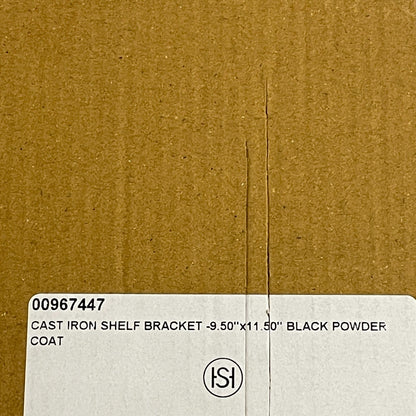 Signature Hardware Cast Iron Shelf Bracket Black Powder Coat 9.50"×11.50"