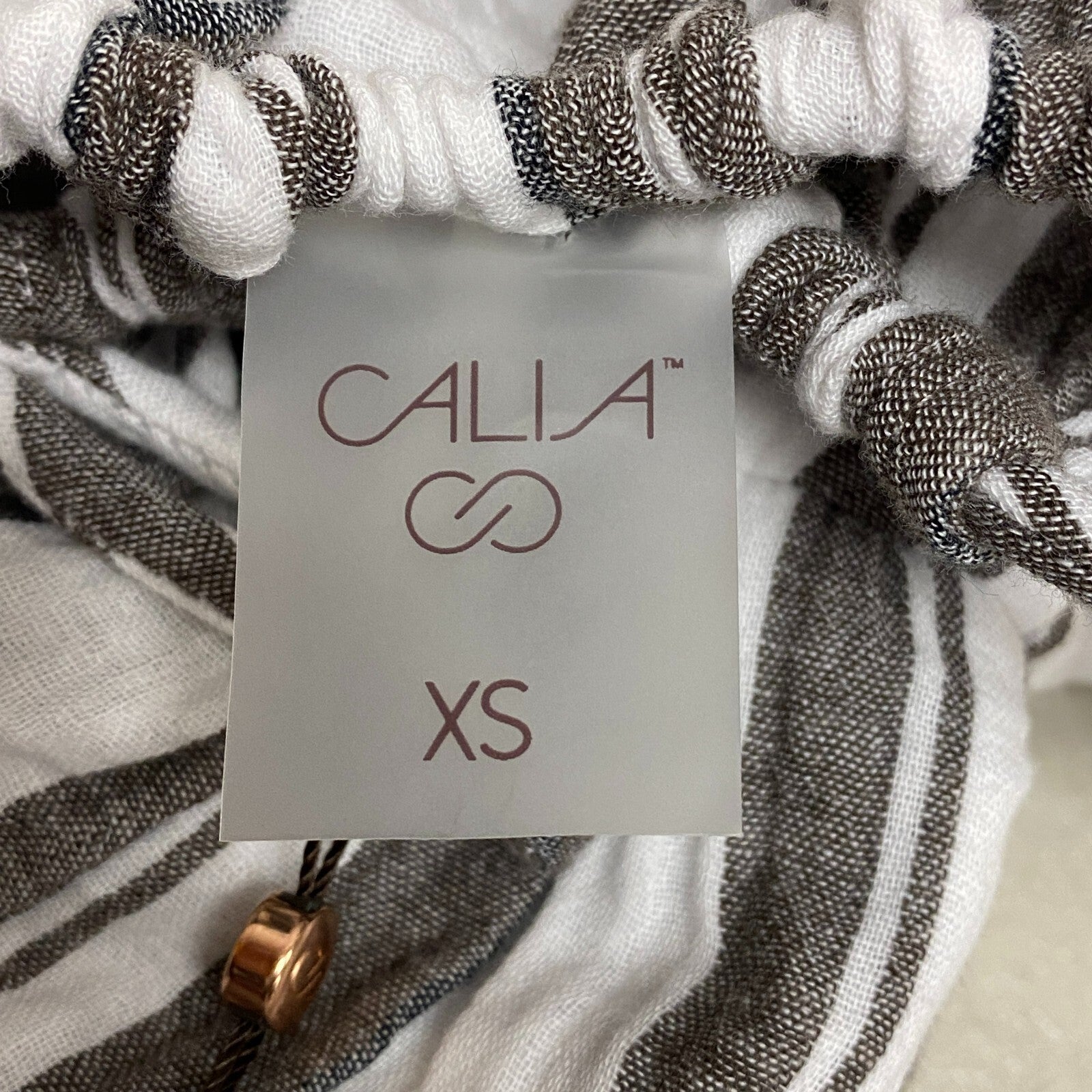 Calia Women Split NK HLTR Mini Coverup Verigated Stripe Stylish WSA23911NS