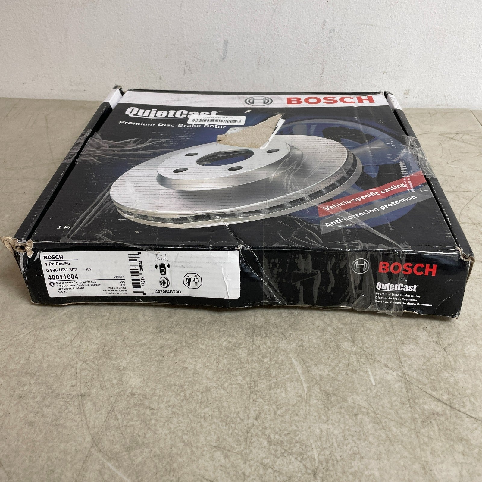 Bosch 40011604 QuietCast Premium Front Disc Brake Rotor Coated 296 mm