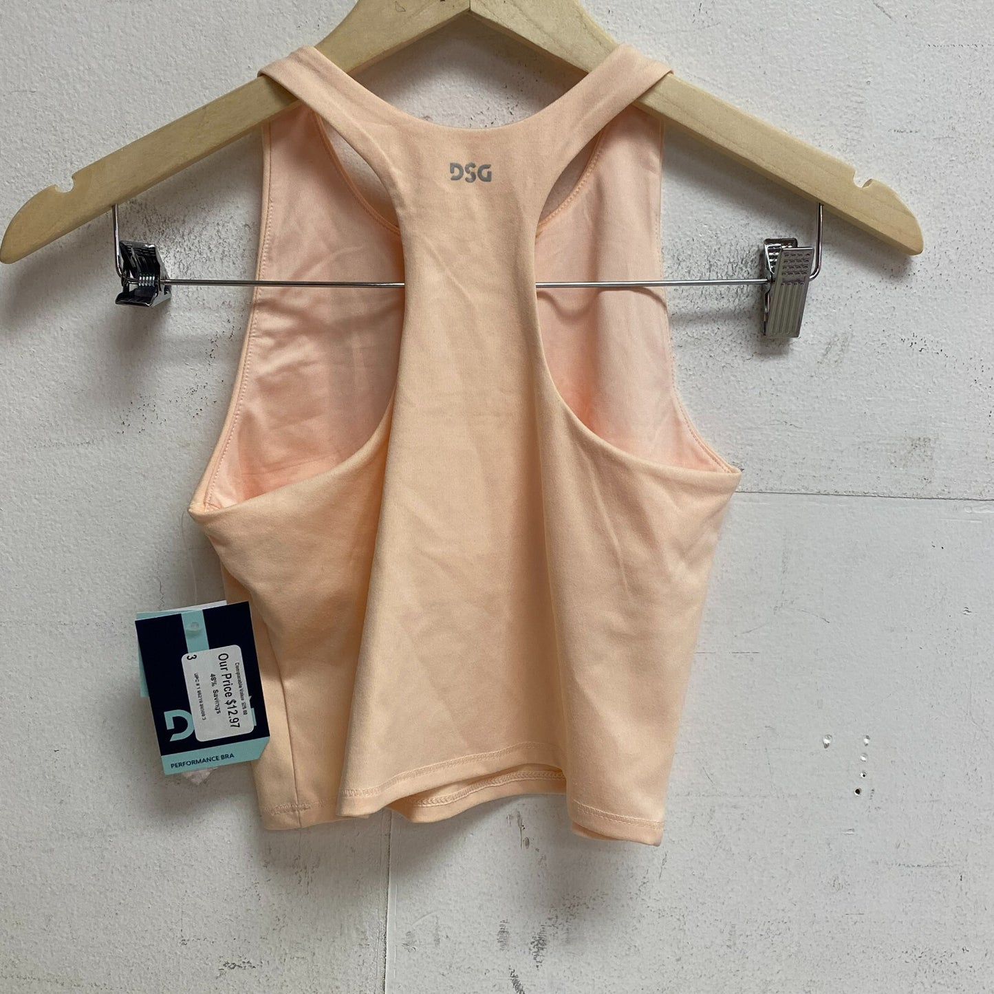 DSG Girl's Shelf Bra Tank Peach Milk Solid Racerback Sleeveless DAG23712