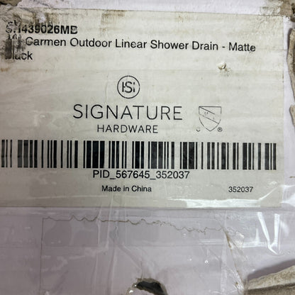 Signature Hardware 48" Carmen Linear Shower Drain Matte Black SH439026MB