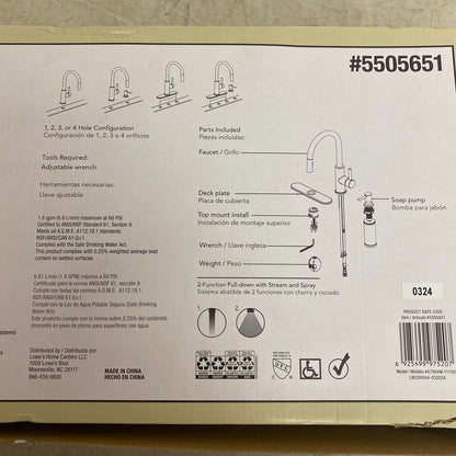 allen+roth Harlow Matte Black Single Handle Deck-mount Handle Commercial 5505651