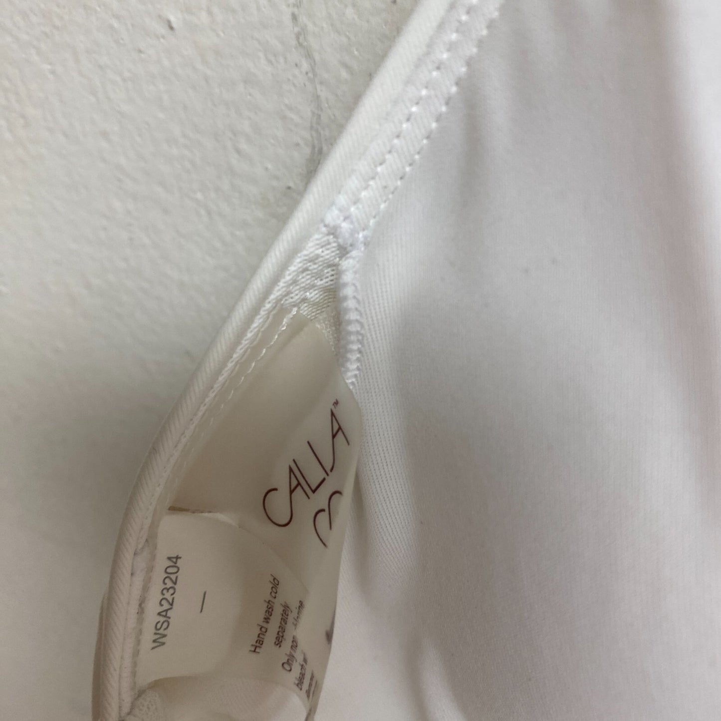 Calia Women's Swim Runched Front Cross Top Pure White WSA23204 Brand New!