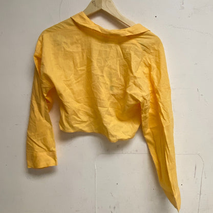 CALIA Women's Tie Front Long Sleeve Beach Shirt Sunrise Orange WSA23917