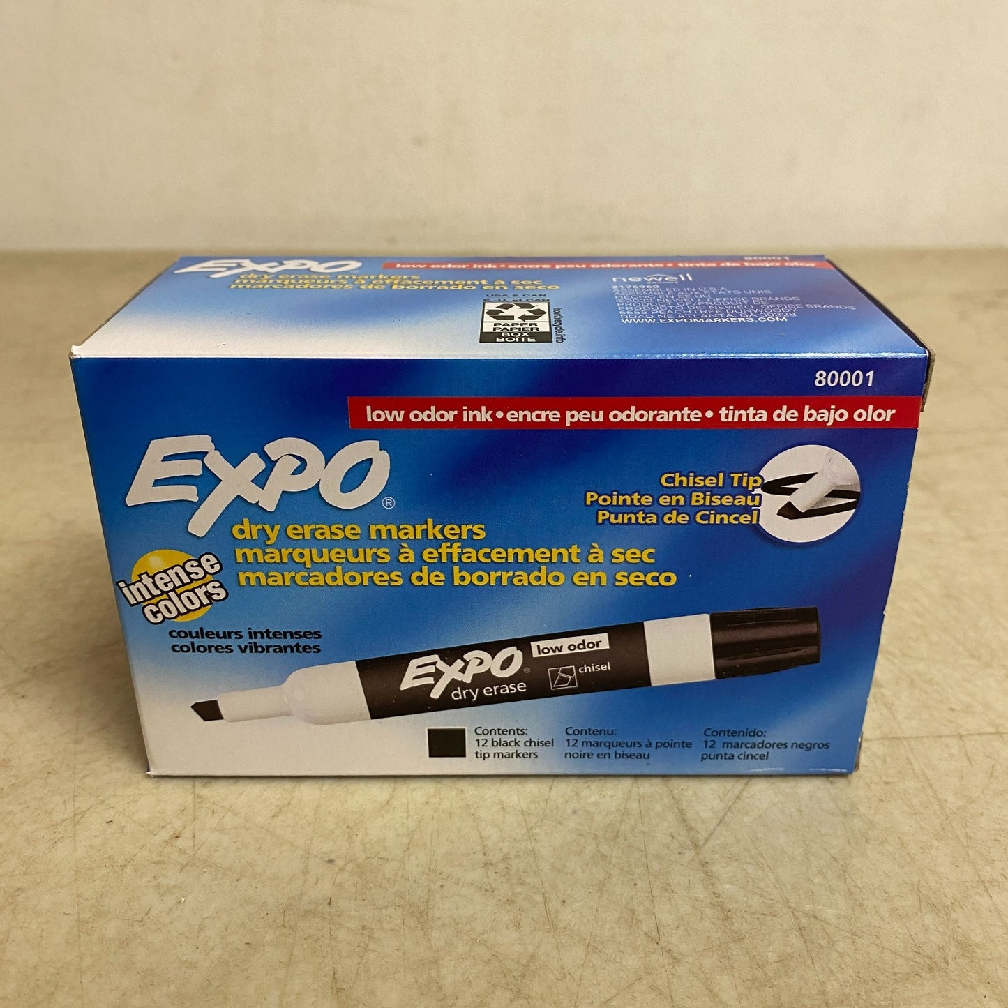 Expo Expo Low Odor Dry Erase Markers Chisel Tip Black 12 Pack 80001