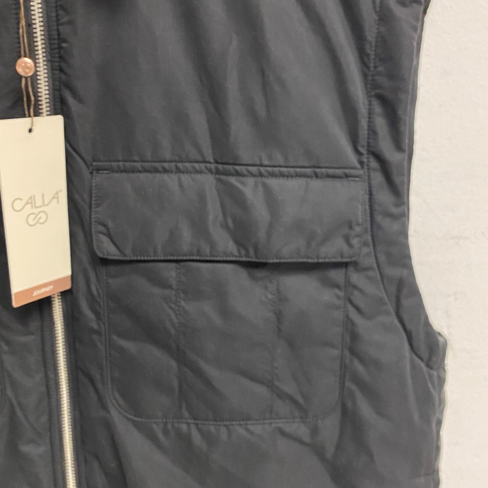 "CALIA Women's Fashion Zip Vest Pure Black WAX36035 " BRAND NEW