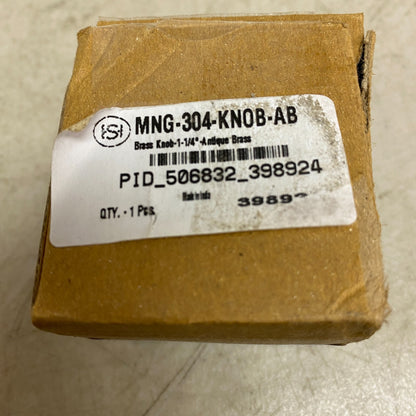 Signature Hardware Brass Knob - 1-1/4'' - Antique Brass , MODEL: MNG-304-KNOB-AB