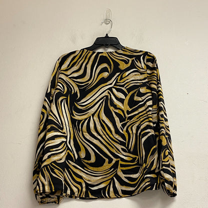 Black Label Women's Split Crew Neck Long Sleeve Size Small Color: Black Marigold