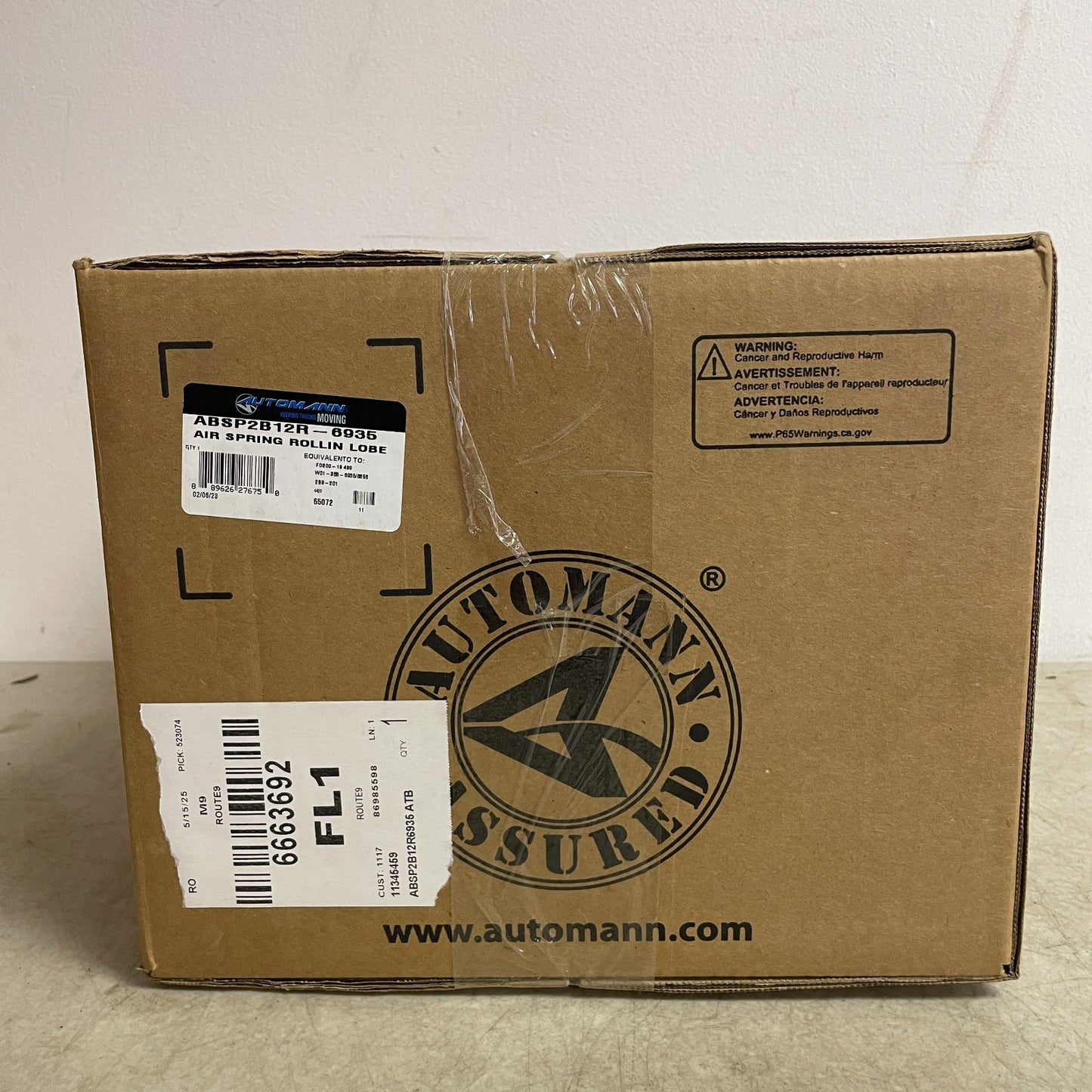 Automann ABSP2B12R-6935 Air Spring Double-Convoluted Load Axle Suspension