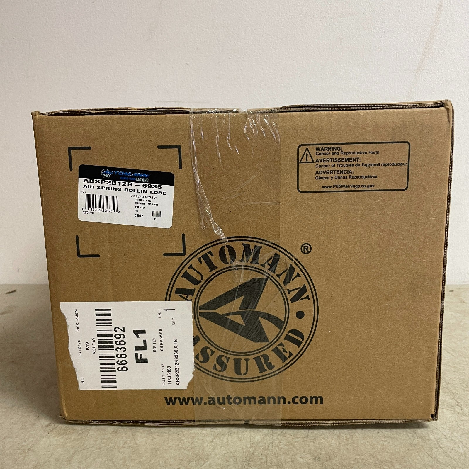 Automann ABSP2B12R-6935 Air Spring Double-Convoluted Load Axle Suspension