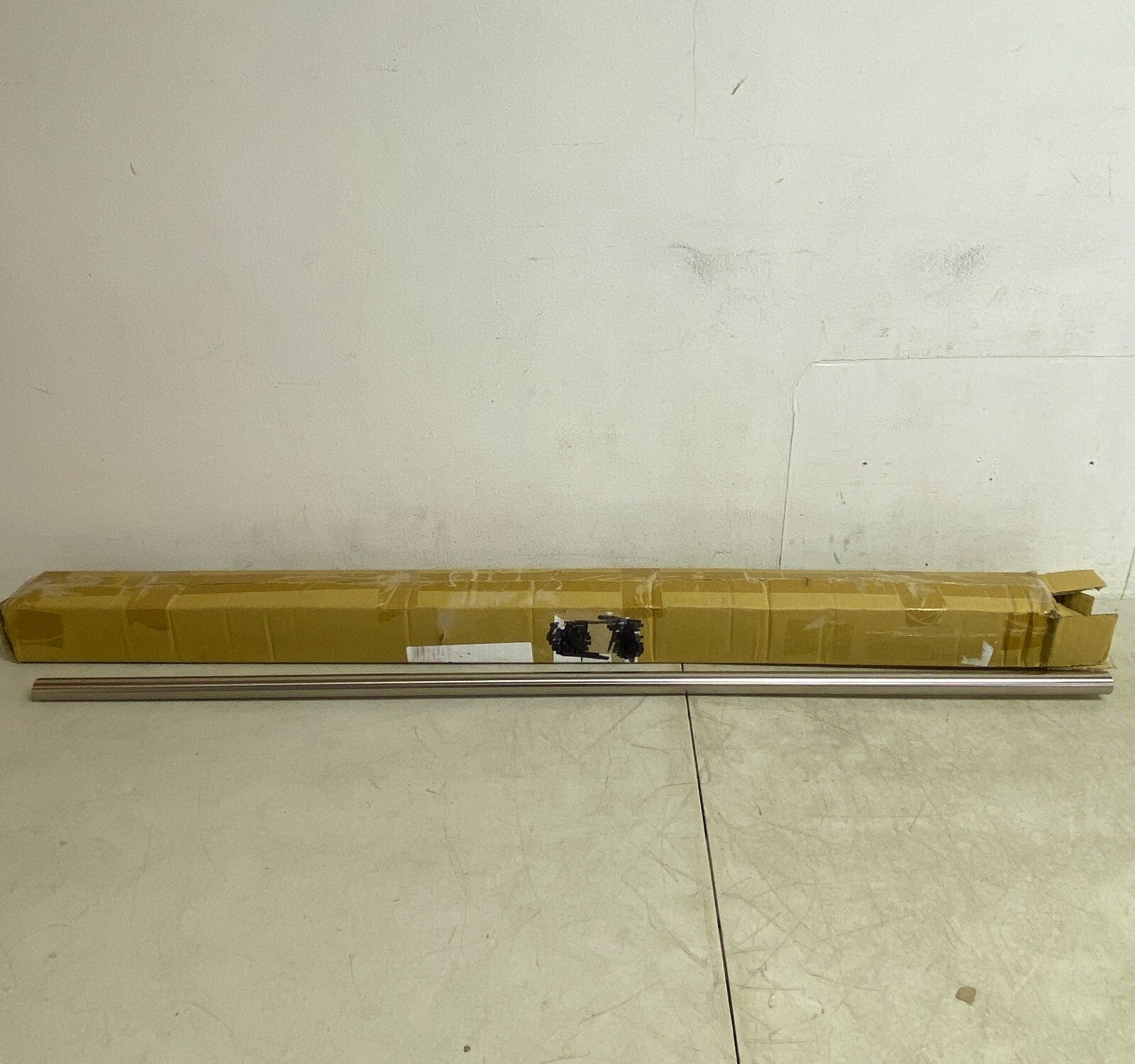 SIGNATURE HARDARE 48" STRAIGHT SOLID BRASS SHOWER ROD-BRUSHED NICKEL