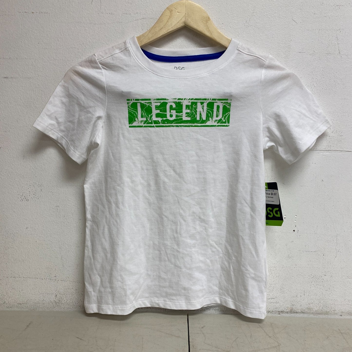 DSG  Boy's Youth Relaxed Fit Solid Cotton Graphic Tee Pure White Legend DAB21108