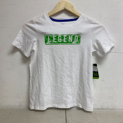 DSG  Boy's Youth Relaxed Fit Solid Cotton Graphic Tee Pure White Legend DAB21108