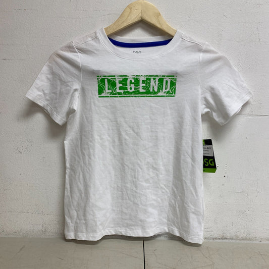 DSG  Boy's Youth Relaxed Fit Solid Cotton Graphic Tee Pure White Legend DAB21108