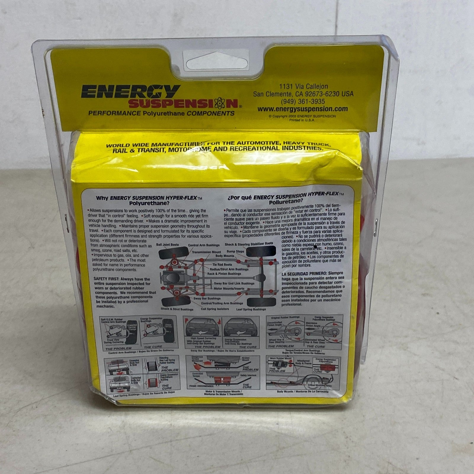 Energy Suspension Hyper-Flex Leaf Spring Bushing Set Red 2.2119R