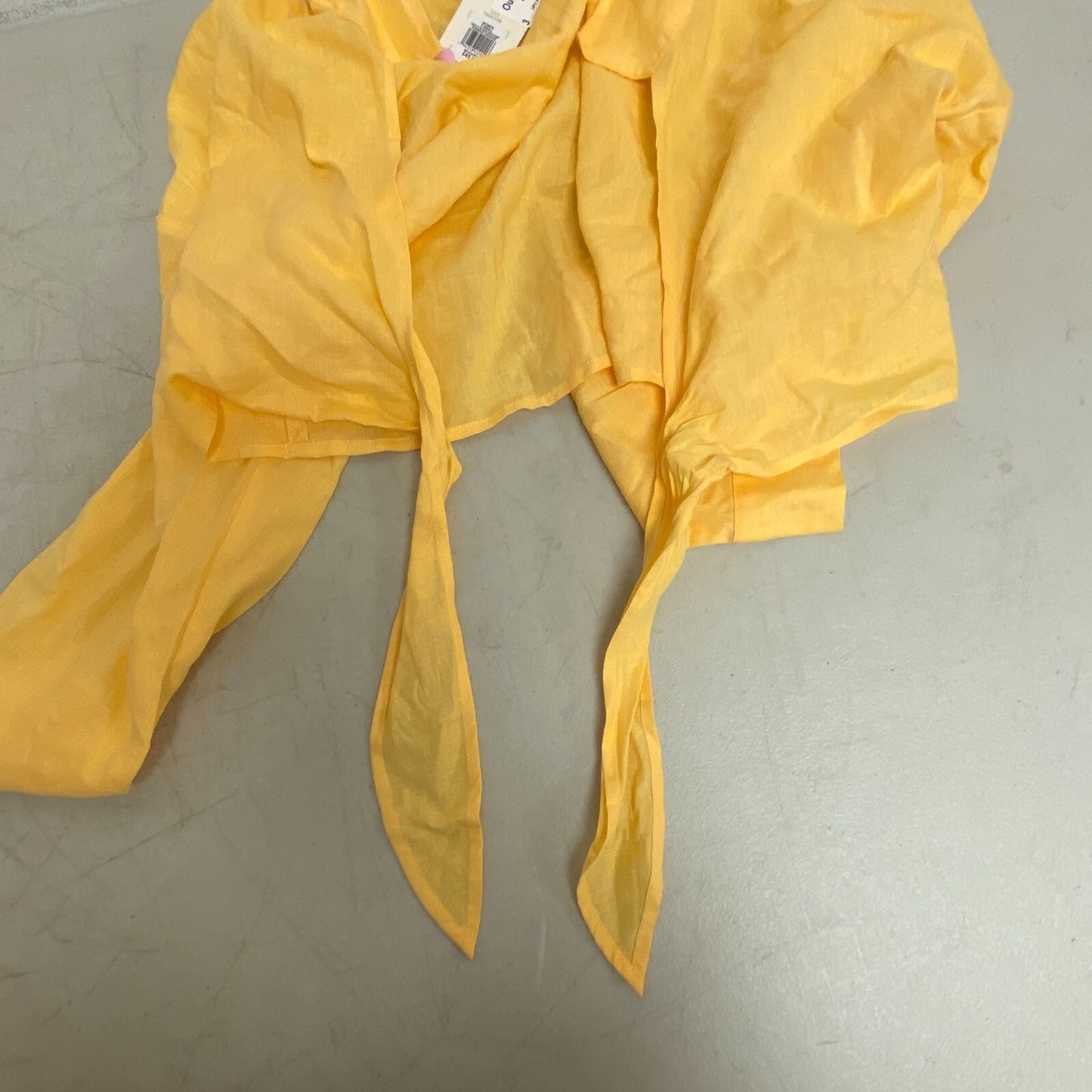 CALIA Women's Tie Front Long Sleeve Beach Shirt Sunrise Orange WSA23917