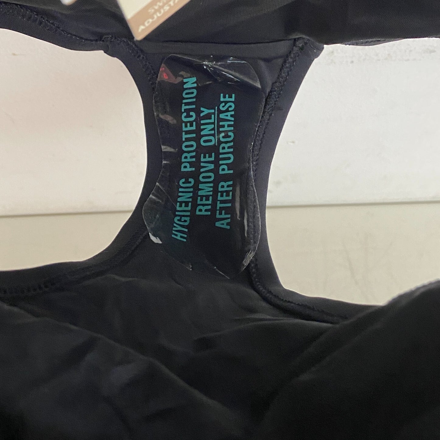 calia WOMENS Swim Adjustable Rise Bikini RUCHED BOTTOM PURE BLACK WSA20402 New!