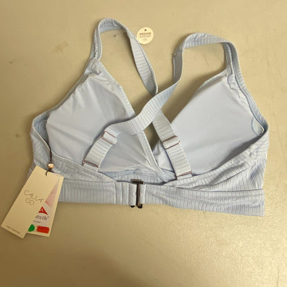 Calia WomensTriangle Cross Back Top Blue  Solid Stylish Trendy WSA22219R