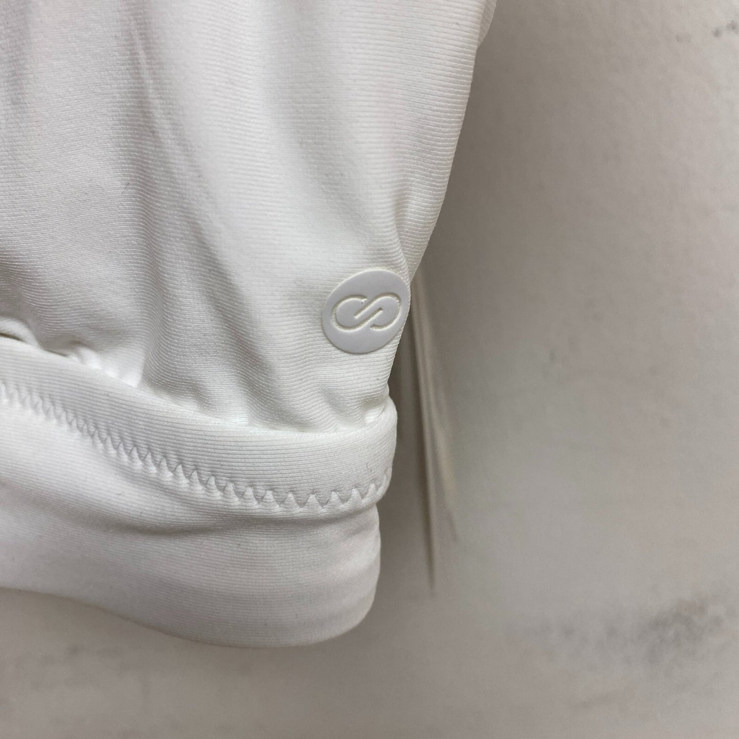 Calia Womens Runched Front Cross Top PURE WHITE Solid WSA23204PRT