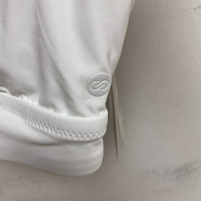 Calia Womens Runched Front Cross Top PURE WHITE Solid WSA23204PRT