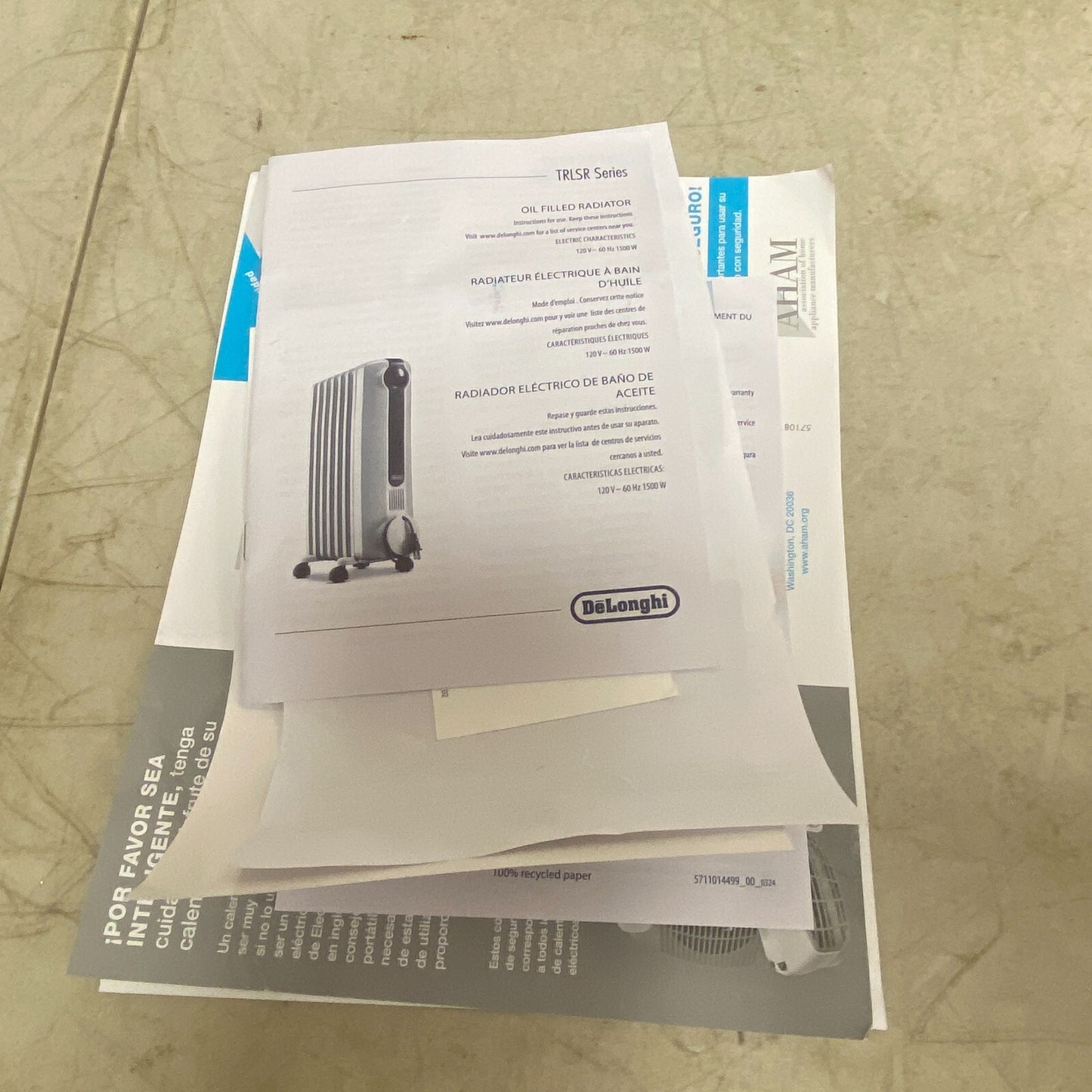 DeLonghi Radia Digital 5 5697585 1500 Watt White Electric Space Heater