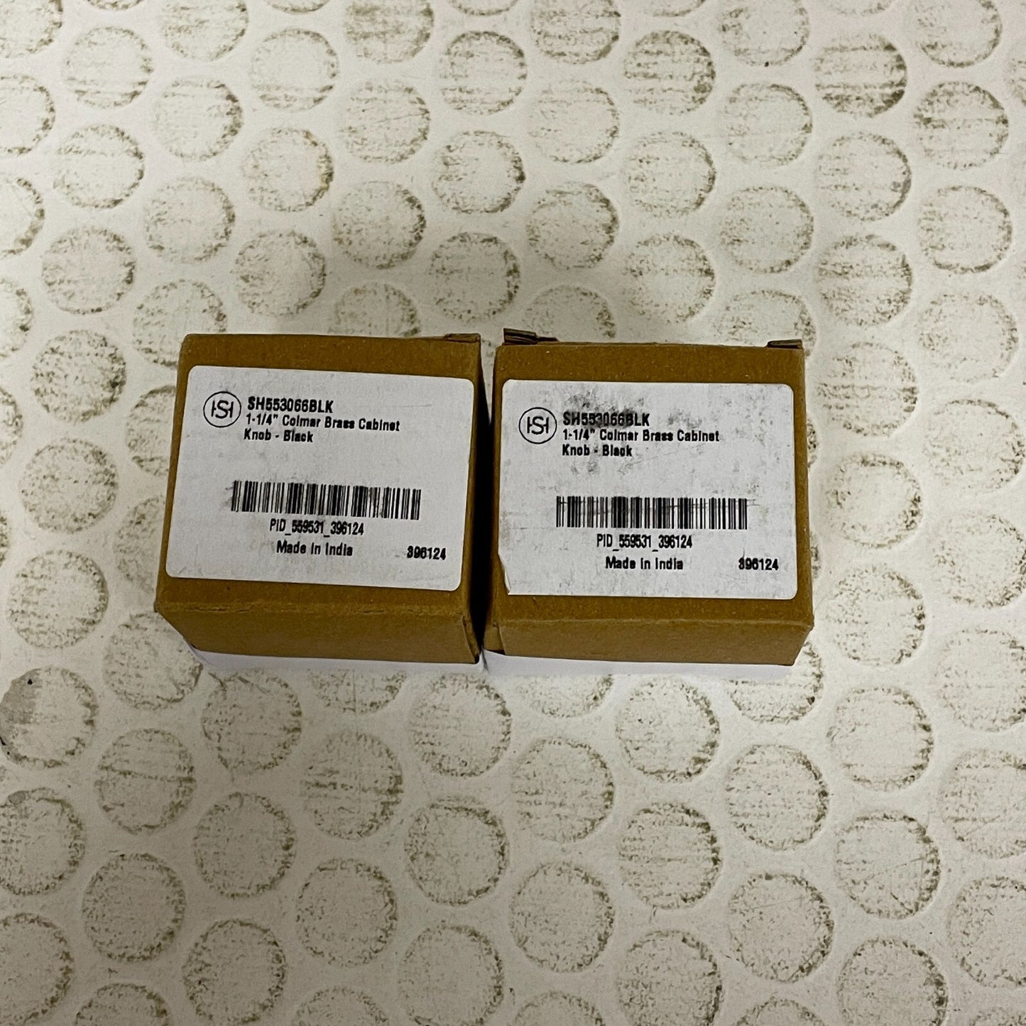 Signature Hardware 1-1/4" Colmar Brass Cabinet Knob - 2 pack - Black SH553066BLK