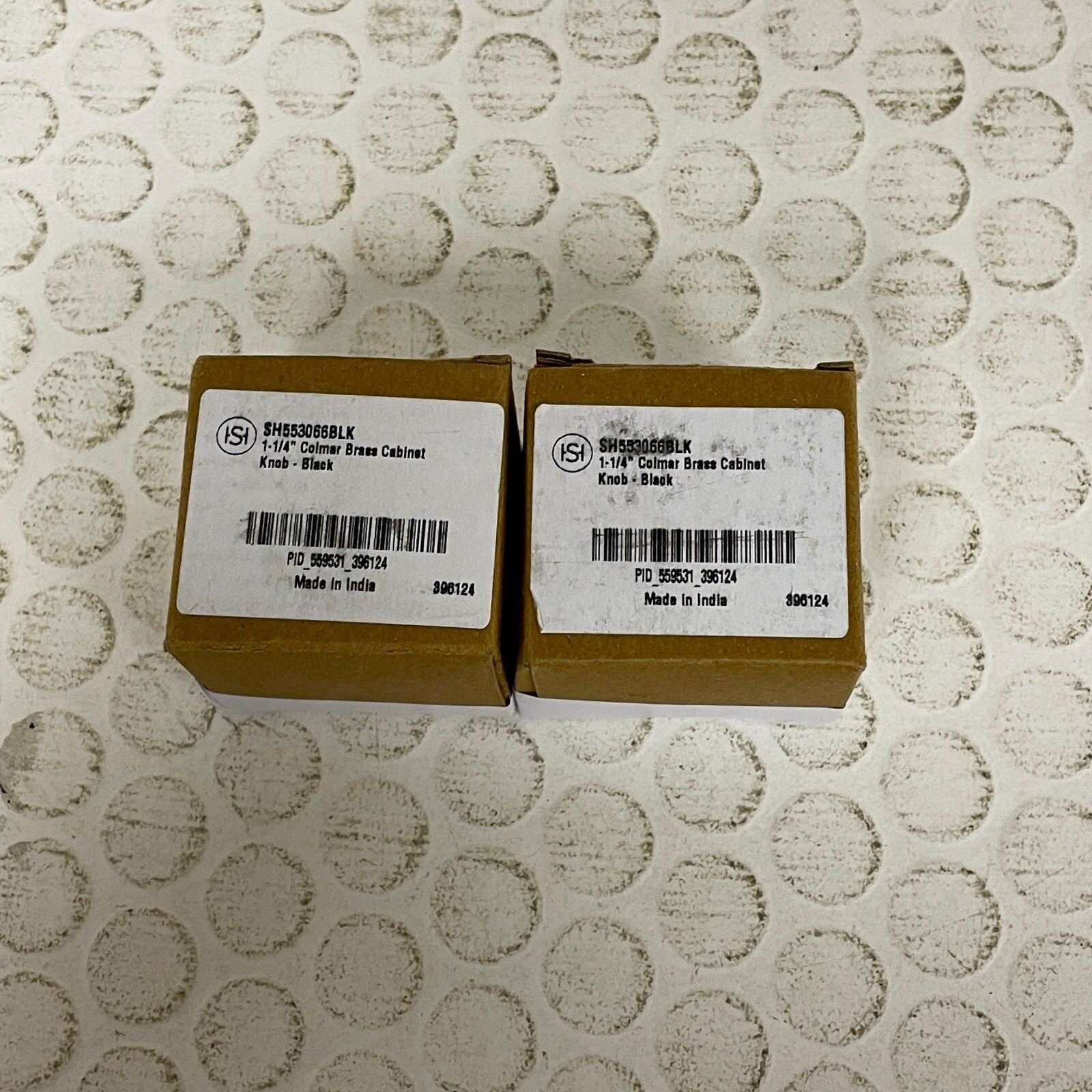 Signature Hardware 1-1/4" Colmar Brass Cabinet Knob - 2 pack - Black SH553066BLK