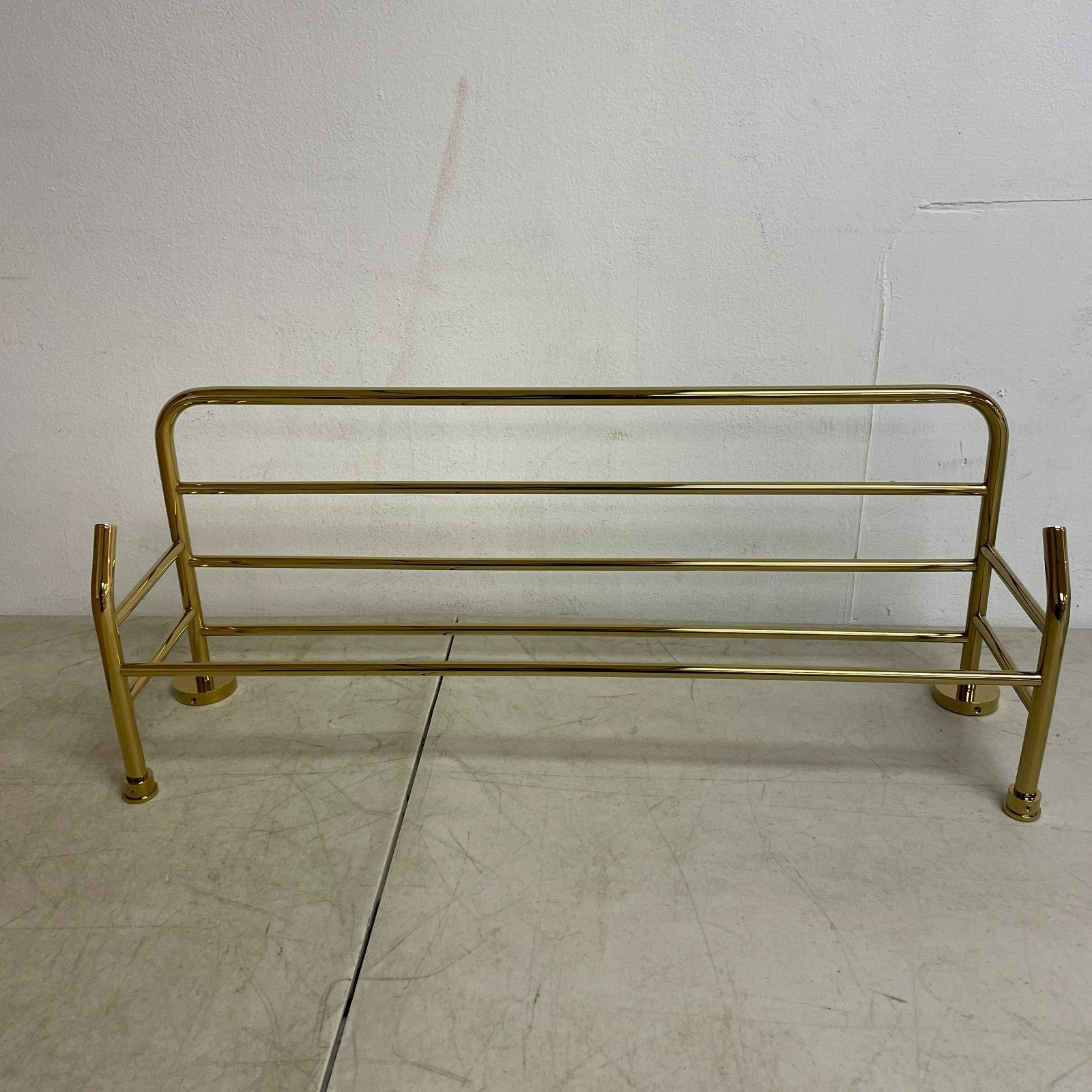 Signature Hardware Ceeley Towel Rack with Shelf Polished Brass 296447