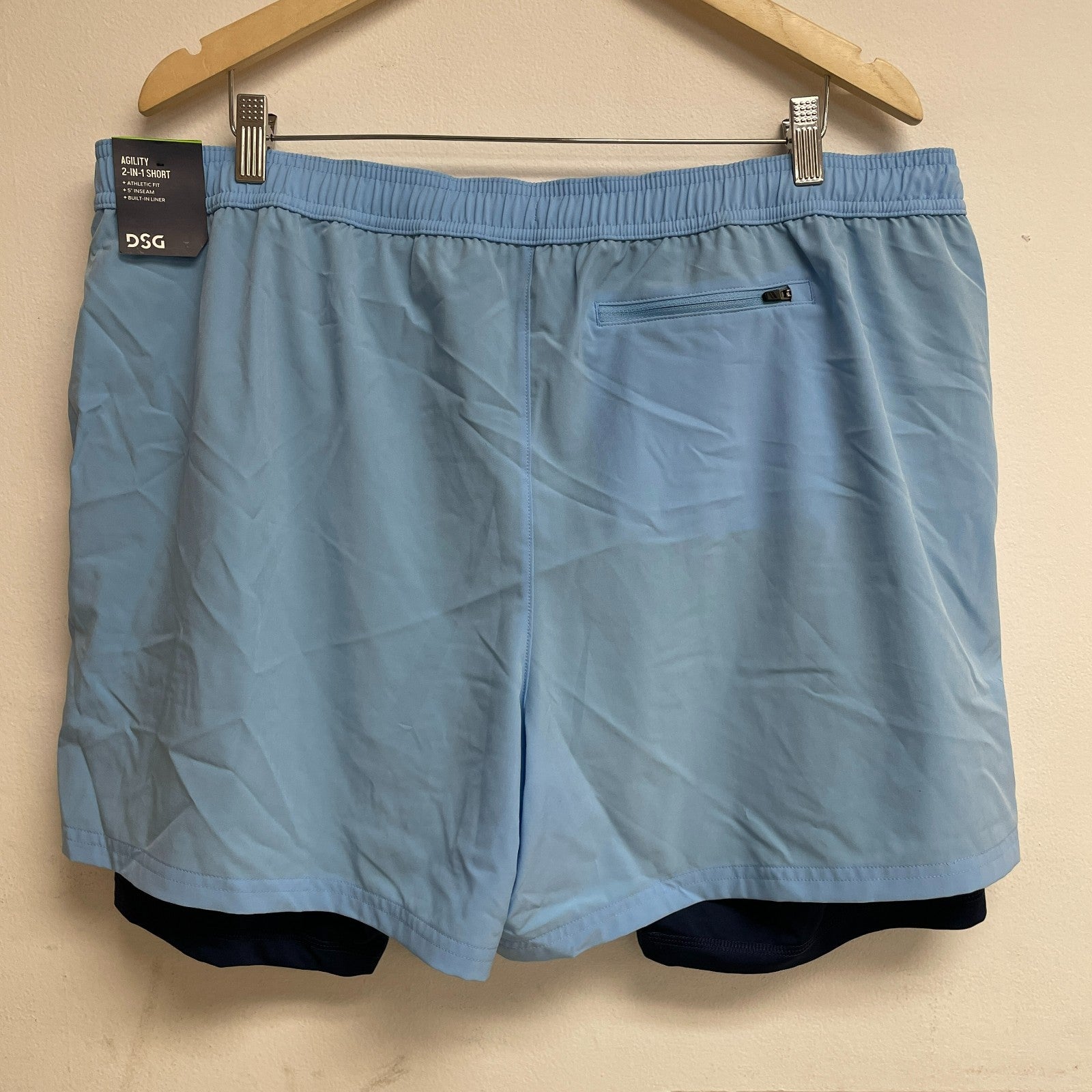 DSG Menâs 2-in-1 Agility Shorts Bright Cerulean / Uni Navy DAM13107