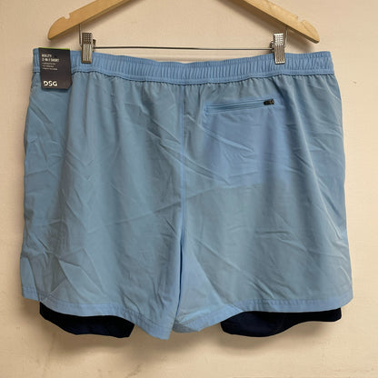 DSG Menâs 2-in-1 Agility Shorts Bright Cerulean / Uni Navy DAM13107