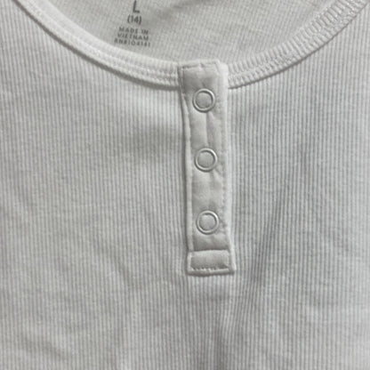 DSG Girls Everyday Cute Cotton Rib Tank Scoop Neck Pure White DAG13117 New