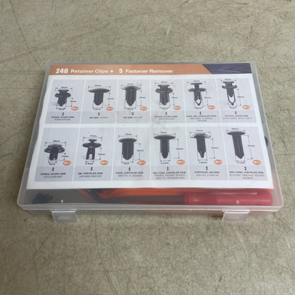 240Pc Bumper Retainer Clip Fastener Kit with Remover Tool Universal Push