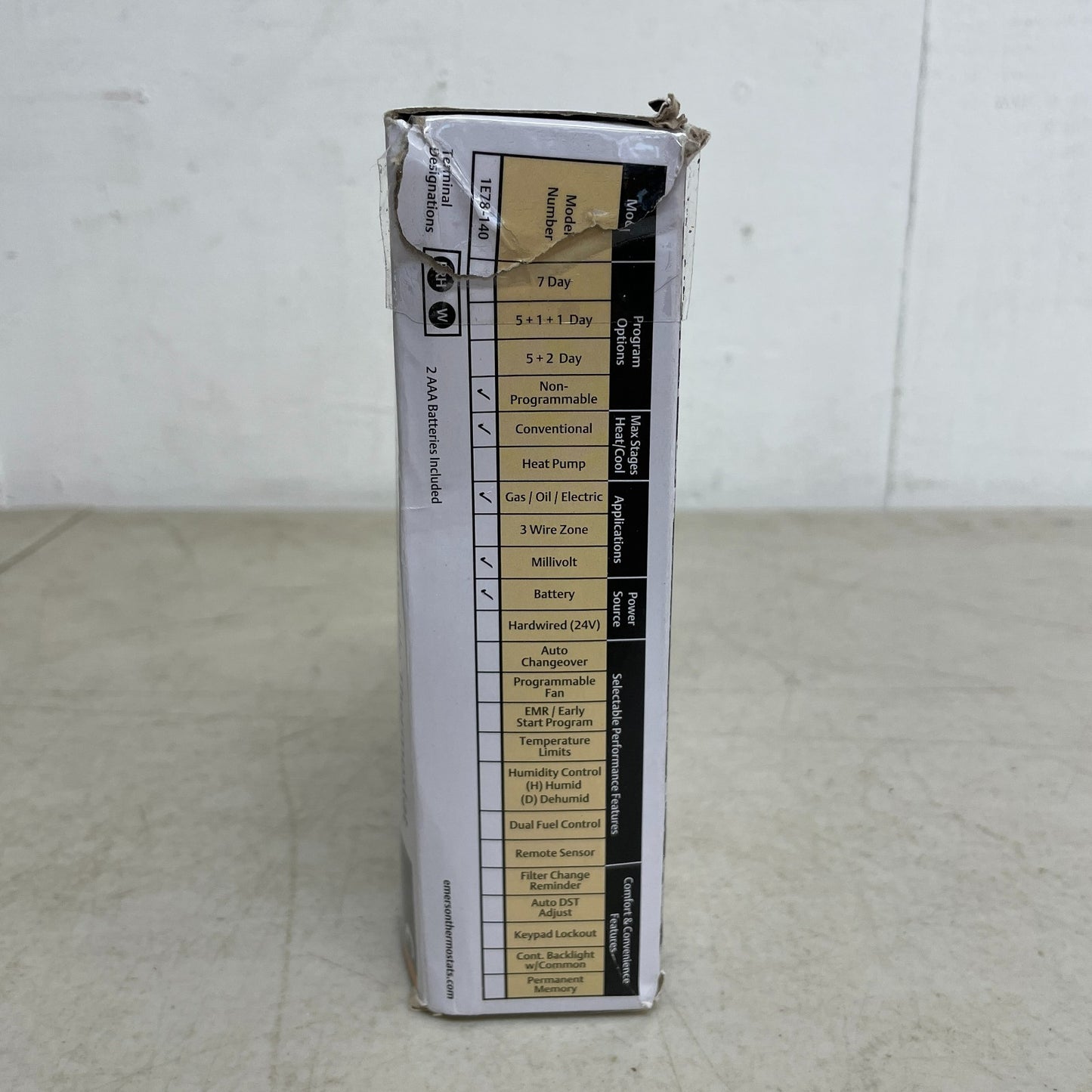 Emerson Non-Programmable Heat Only Thermostat Single-Stage Systems 1E78-140