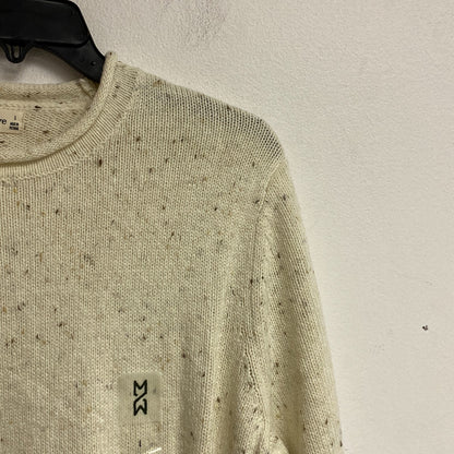 Mutual Weave Crew Neck Long Sleeve Mock Turtle Neck Sweater Size L Color Ivory