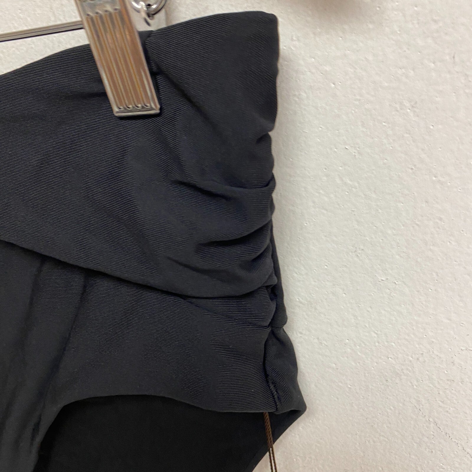 CALIA Women's Swim Collection High Rise Shirred V Front Bottom Black WSA23407