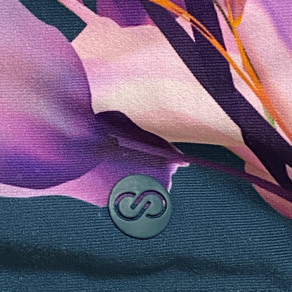 CALIA Women's Minimal One Shoulder Floral Top Aqua Multicolor WSA23208PRT