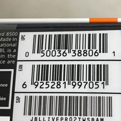 JBL Live Pro 2 True-Wireless Noise Canceling Headphones In Ear Earbuds Black NIB