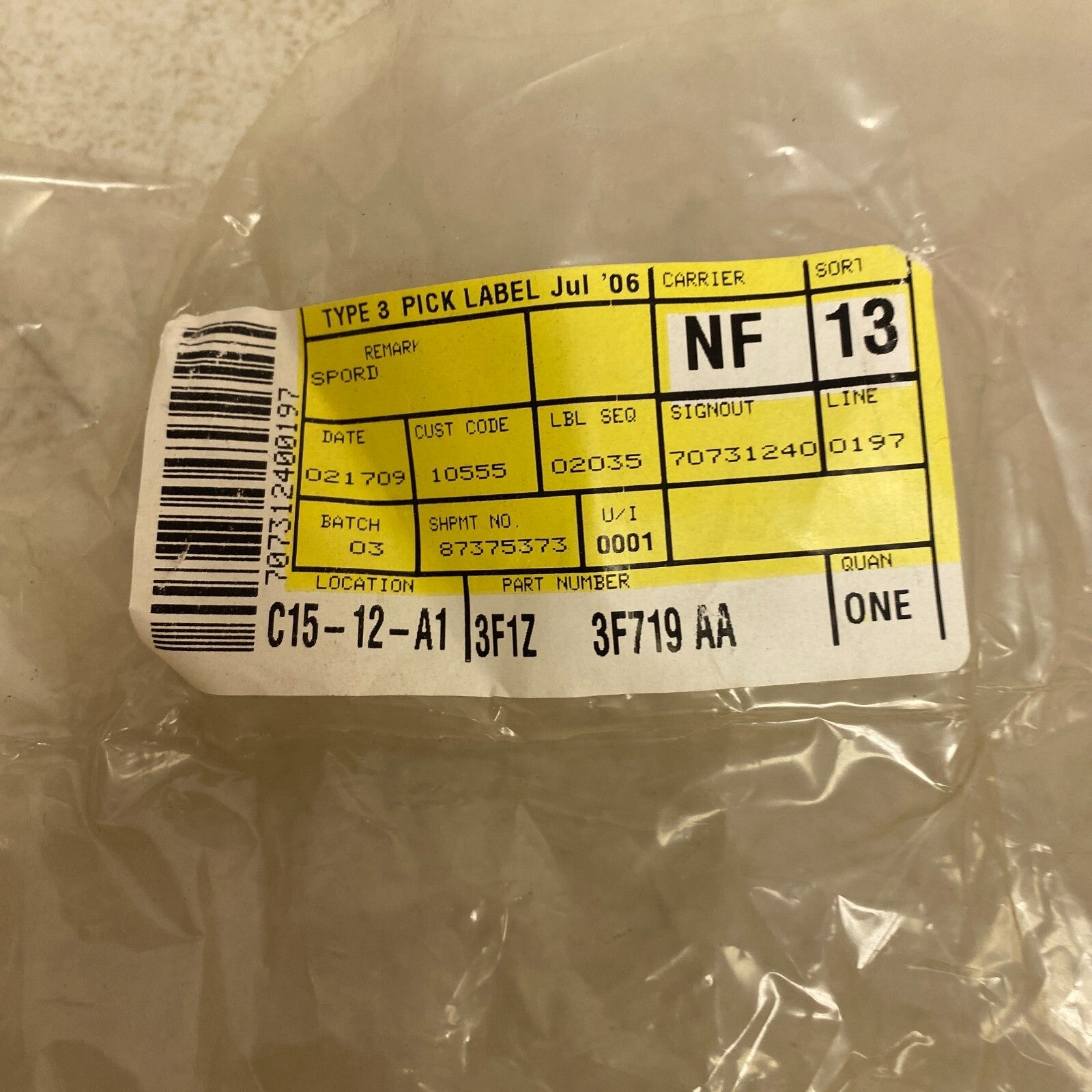 Ford Steering Column Cable Actuator 3F1Z-3F719-AA , Brand New