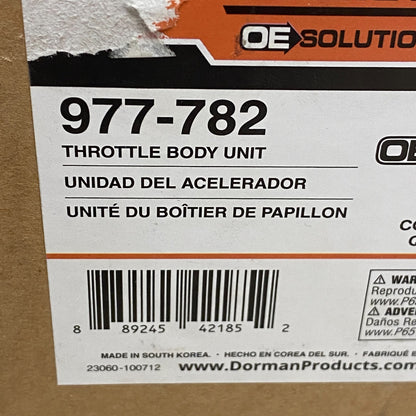 Dorman Electronic Throttle Body 6 Terminal Plug and Play Model 977‑782
