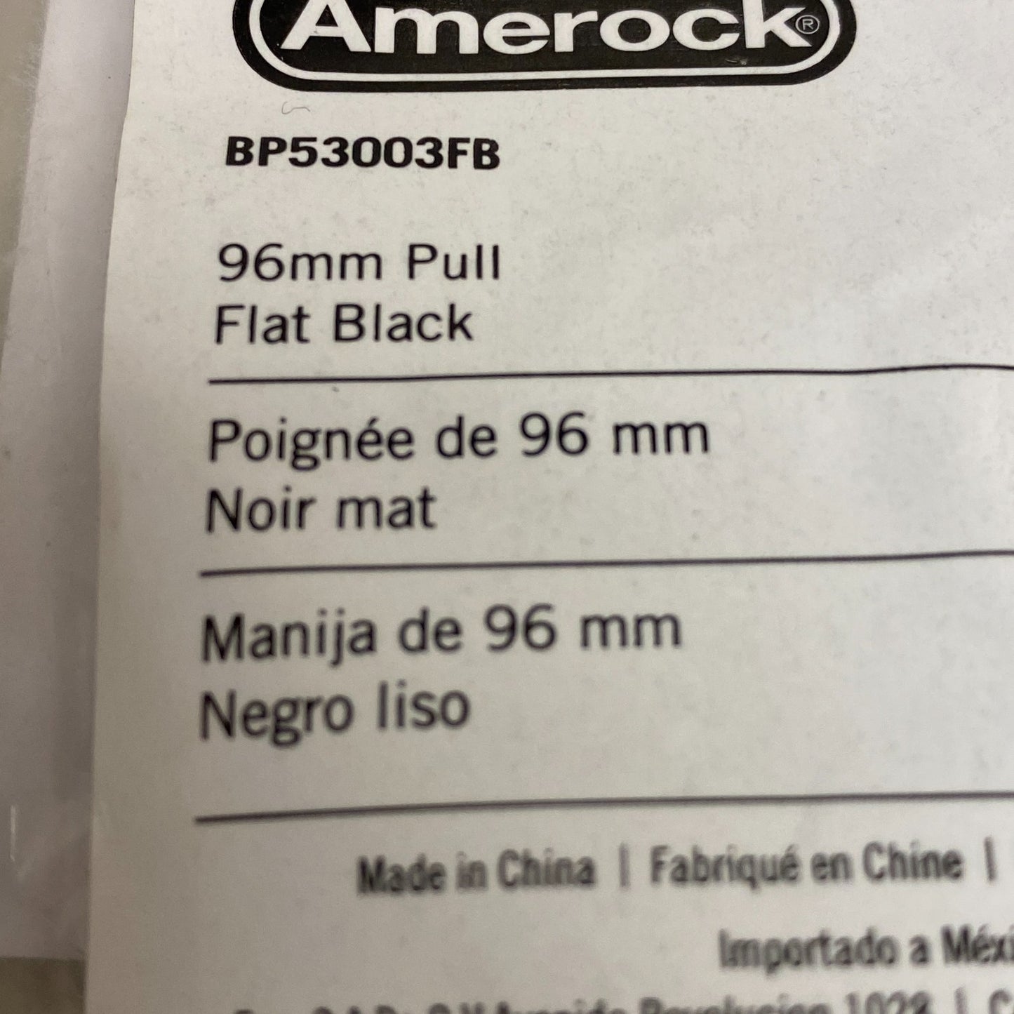 Amerock 96mm Cabinet Pull Flat Black BP40518FB