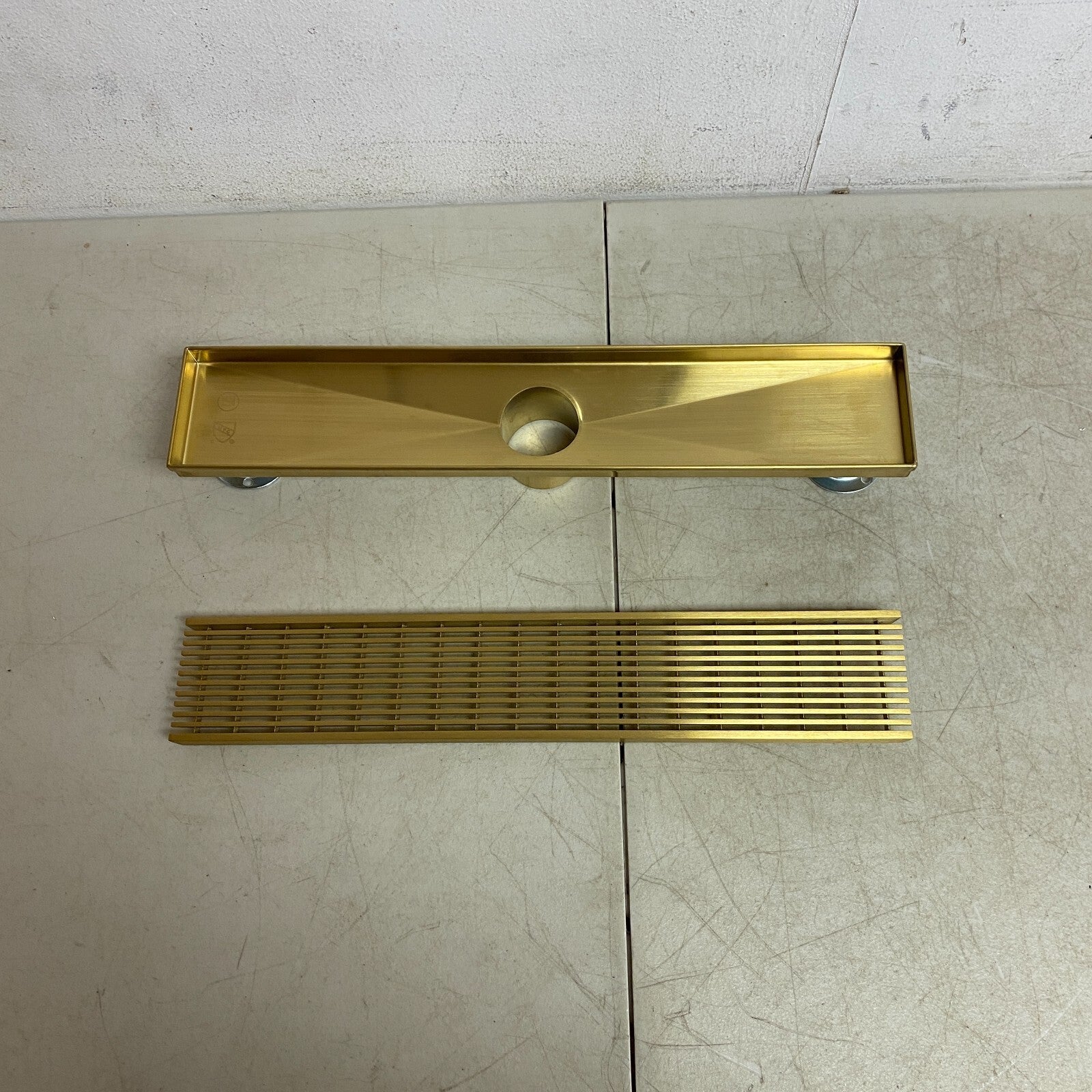 Signature Hardware 18" Carmen Linear Shower Drain - Brushed Gold