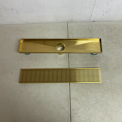 Signature Hardware 18" Carmen Linear Shower Drain - Brushed Gold