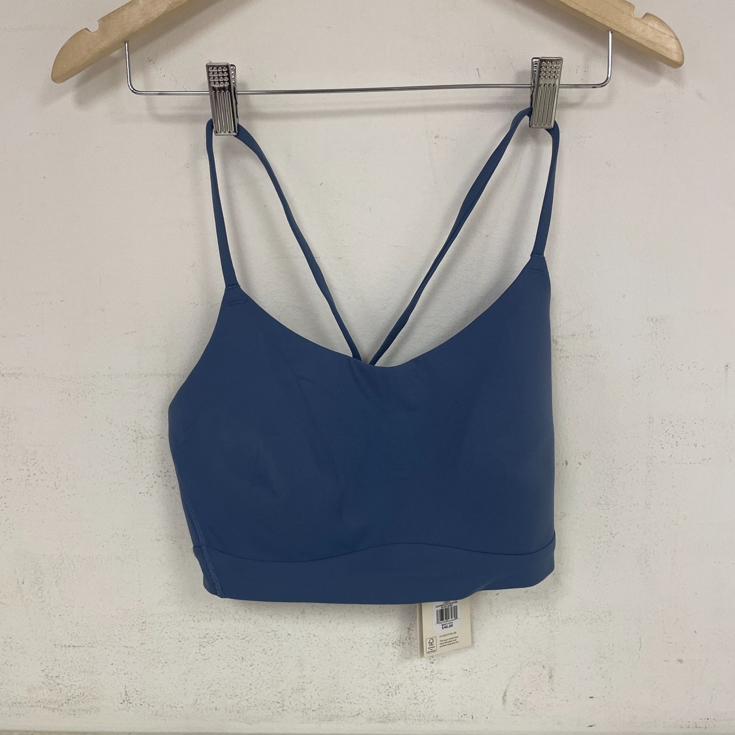 CALIA Women's Energize Strappy Sports Bra Blue Jean WAX17372 Trendy Stylish
