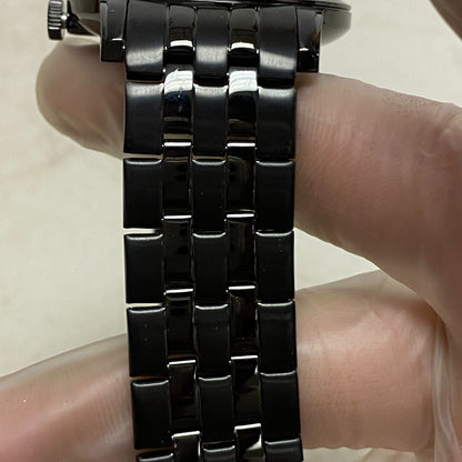 Armitron Steel Watch Men 42mm Black Round Dial 50M Stainless 6.5" 20/4962TI