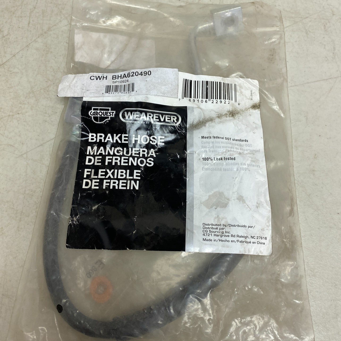 CARQUEST Brake Hydraulic Hose Black EPDM Rubber Model BHA620490
