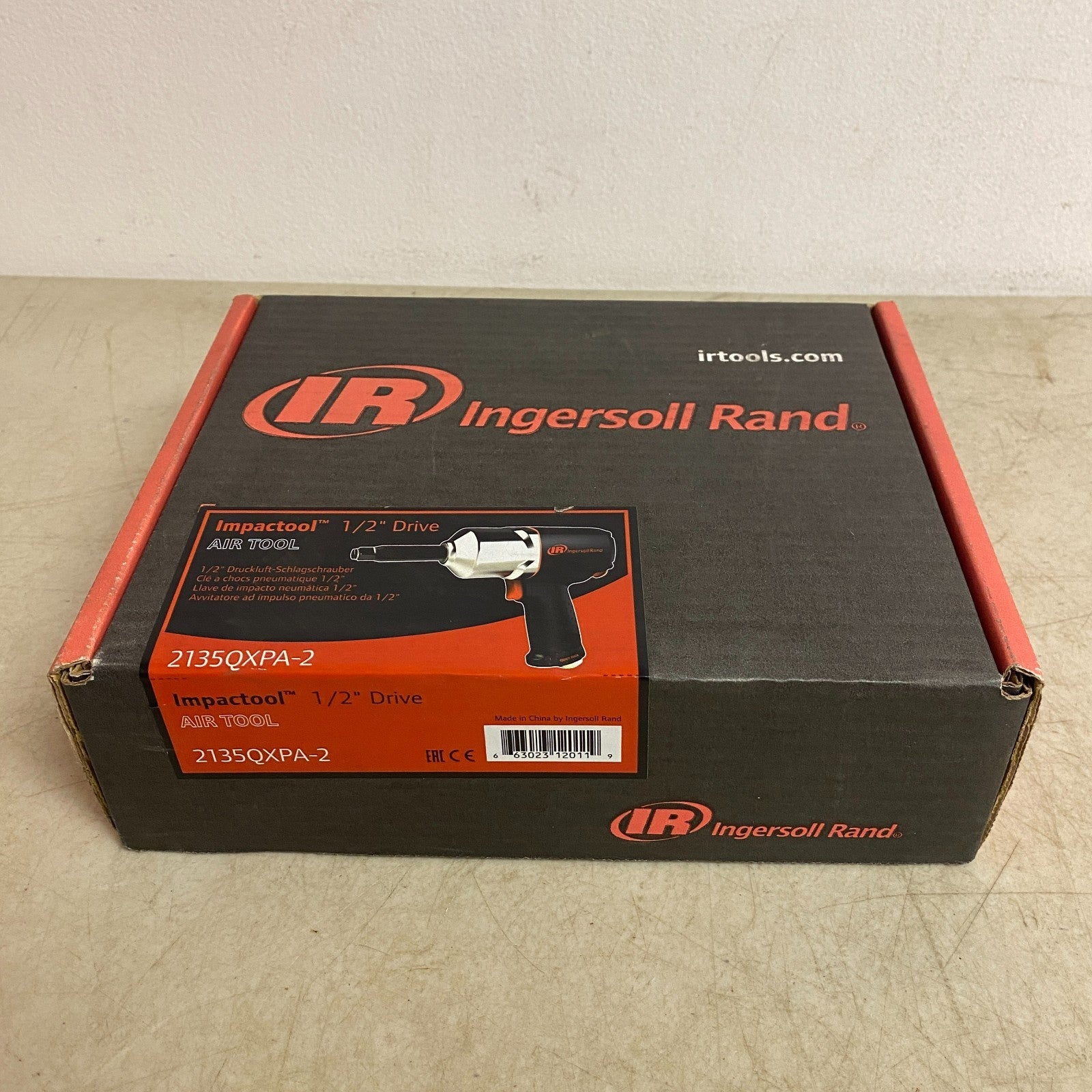 Ingersoll Rand Quiet Air Impact Wrench ½″ Drive 2″ Ext Anvil Gray 2135QXPA‑2