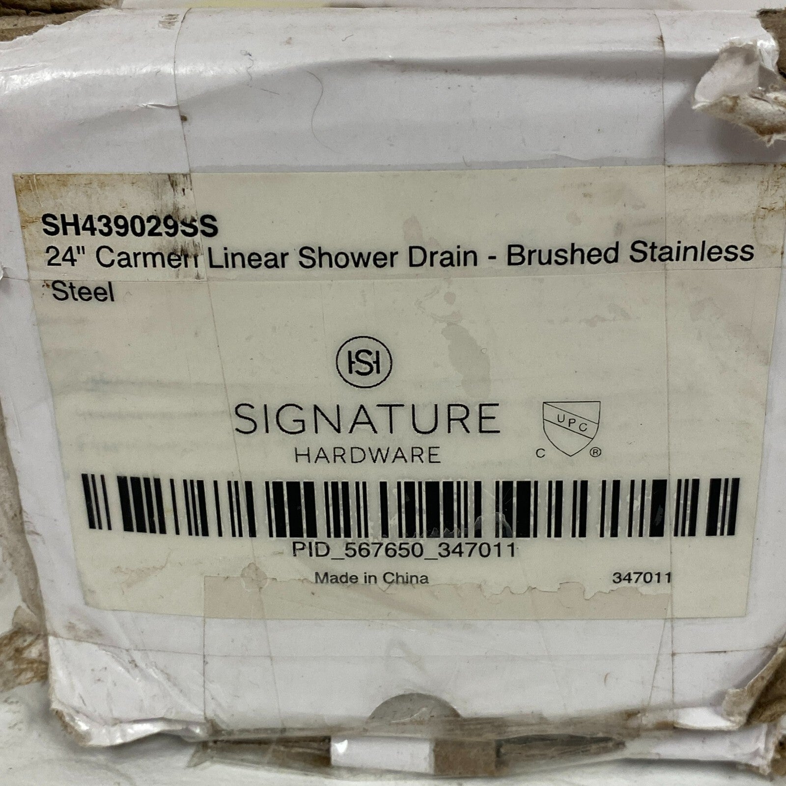 Signature Hardware 24" Carmen Linear Shower Drain - Brushed Stainless Steel