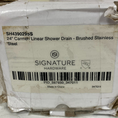 Signature Hardware 24" Carmen Linear Shower Drain - Brushed Stainless Steel
