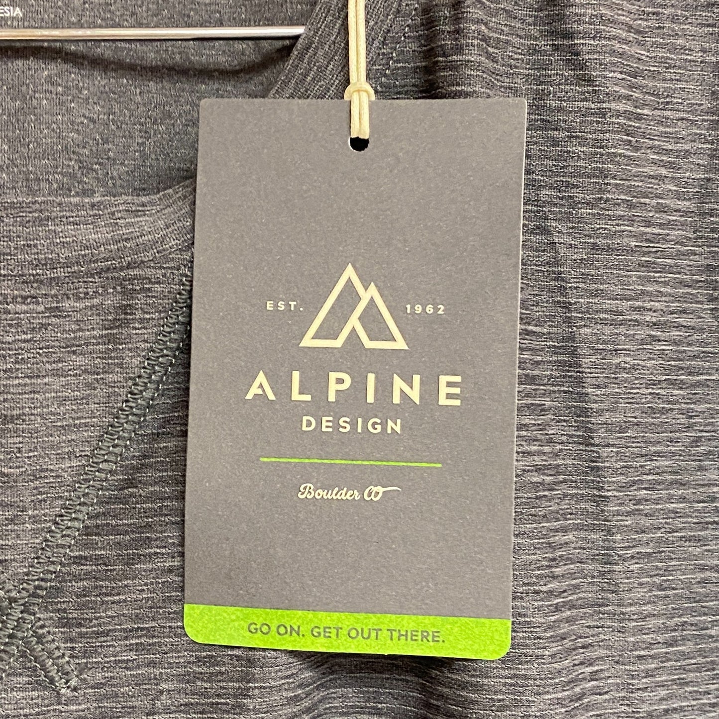 Alpine Design Mens AD M Active Long Sleeve Tee Dark Grey Heather ADM23205 New!